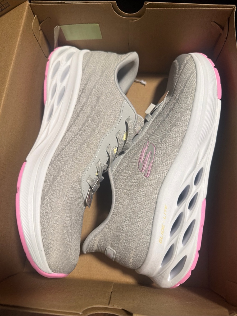 Skechers Hands Free Slip-ins Swift Fit Gray Pink Sneakers 179350S Womens Sz 10 - Picture 2 of 6